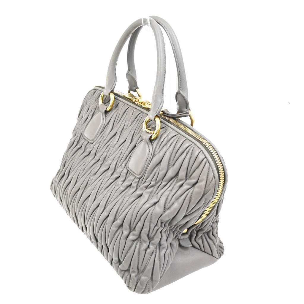 Miu Miu Madras Bowler Bag Purple Leather Good condition - Model View