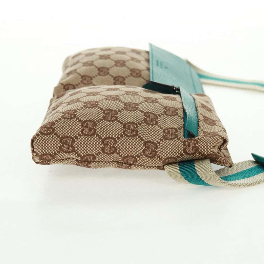 Gucci Vintage Double Belt Bag Beige Canvas Good condition - Model View