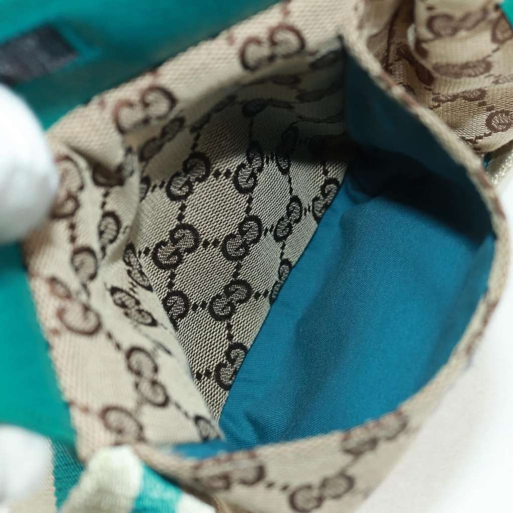 Gucci Vintage Double Belt Bag Beige Canvas Good condition - Box View