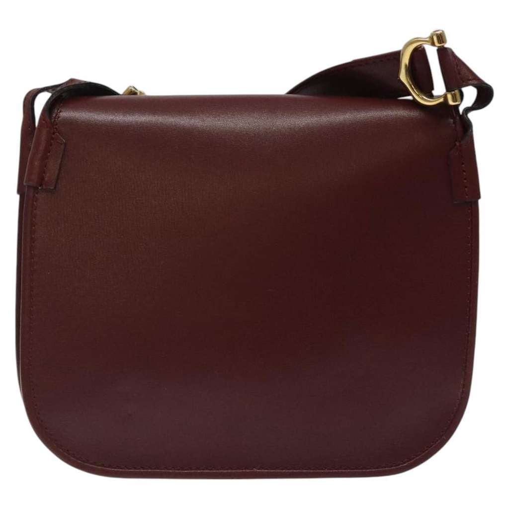 Cartier Must de Cartier Shoulder Bag Burgundy Leather Good condition - Back View