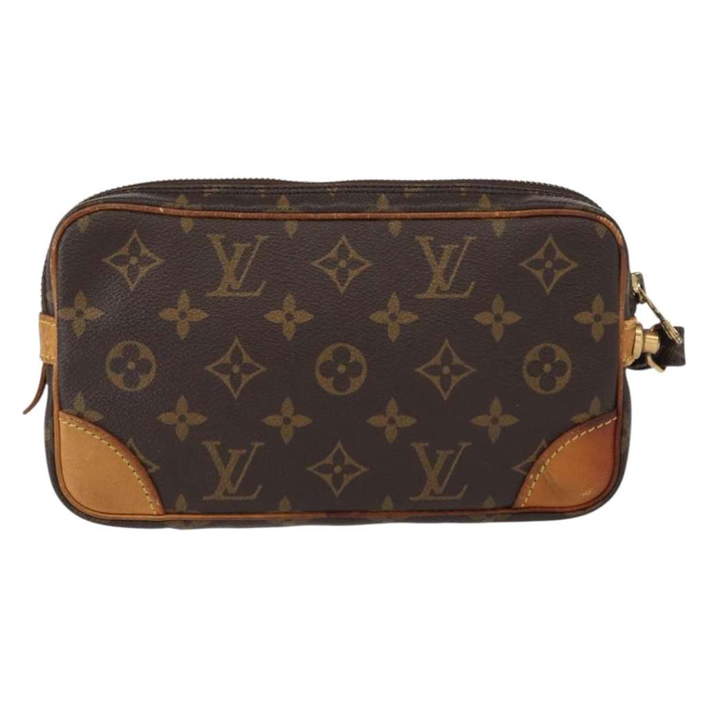 Louis Vuitton Marly Dragonne Clutch Brown Canvas Good condition - Back View