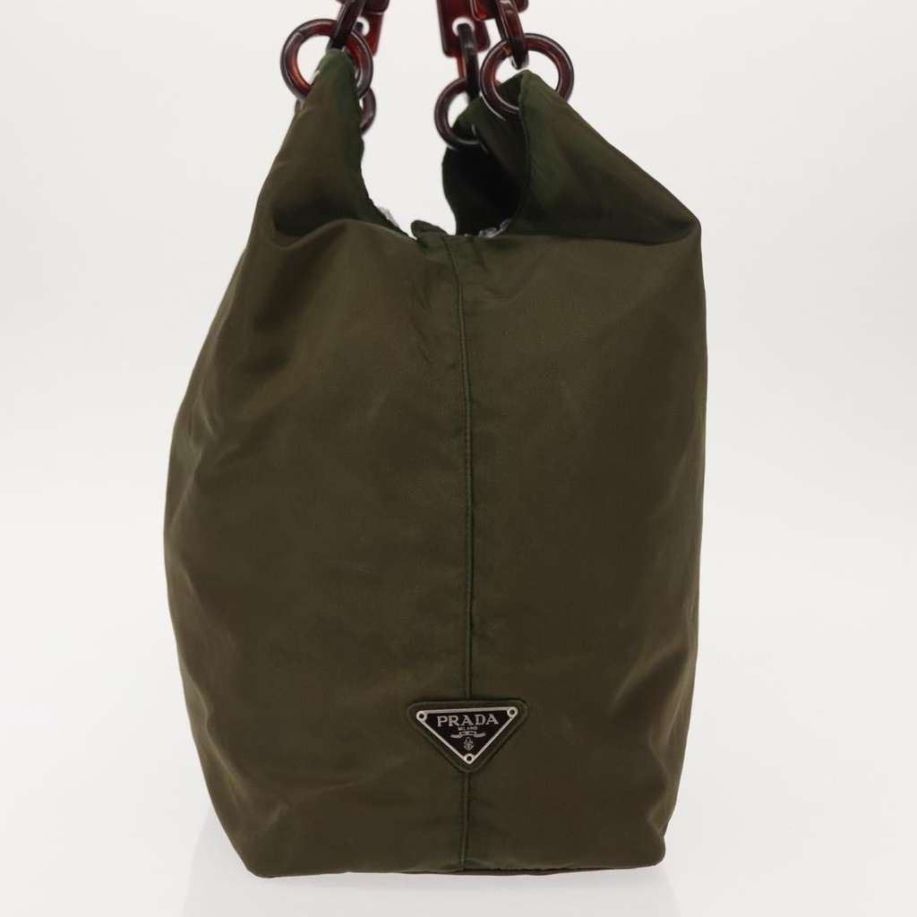 Prada Resin Handle Tote Khaki Good condition - Model View