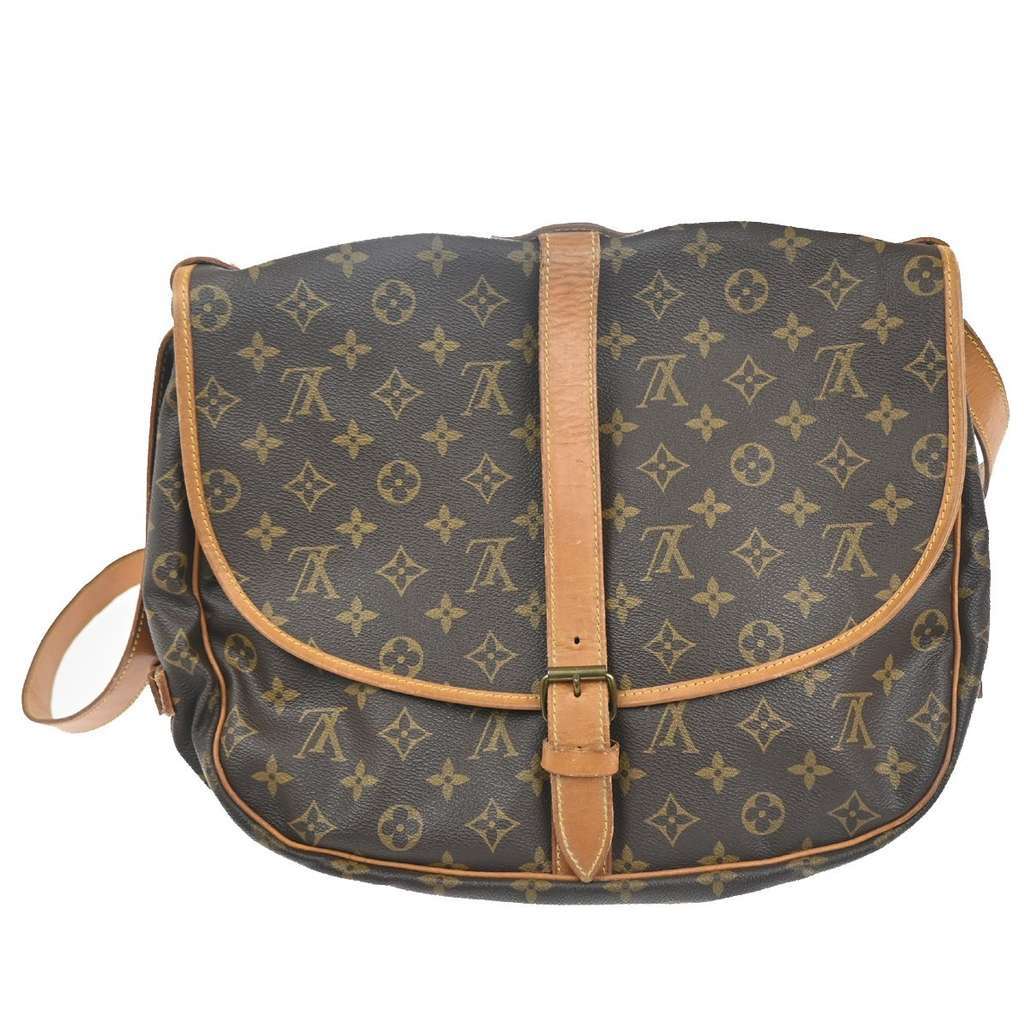 Louis Vuitton Saumur Handbag Brown Canvas Good condition - Back View