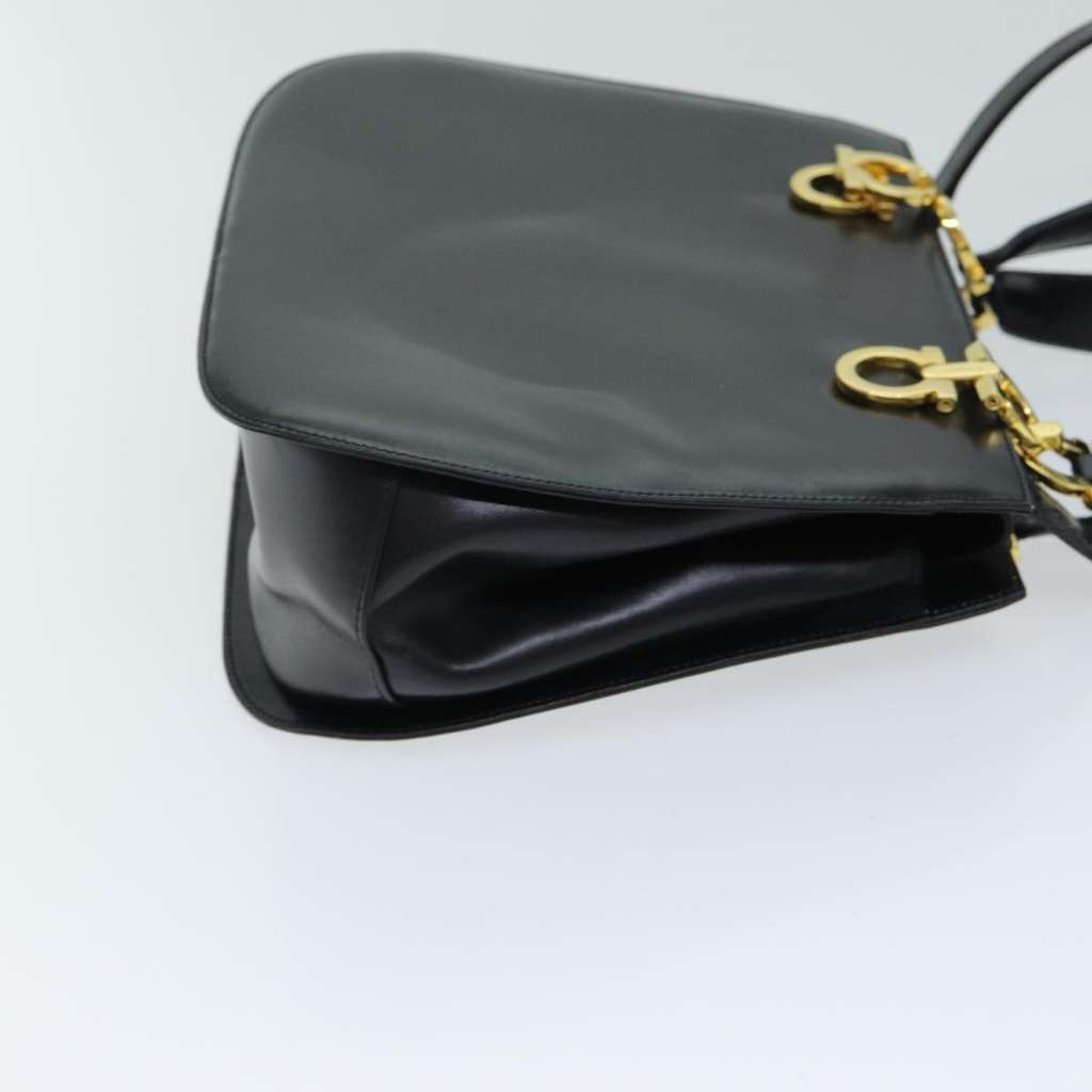 Salvatore Ferragamo Gancini handbag Black Leather Good condition - Inside View