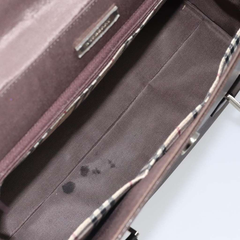 Burberry Vintage Handbag Brown Leather Fair condition - Box View