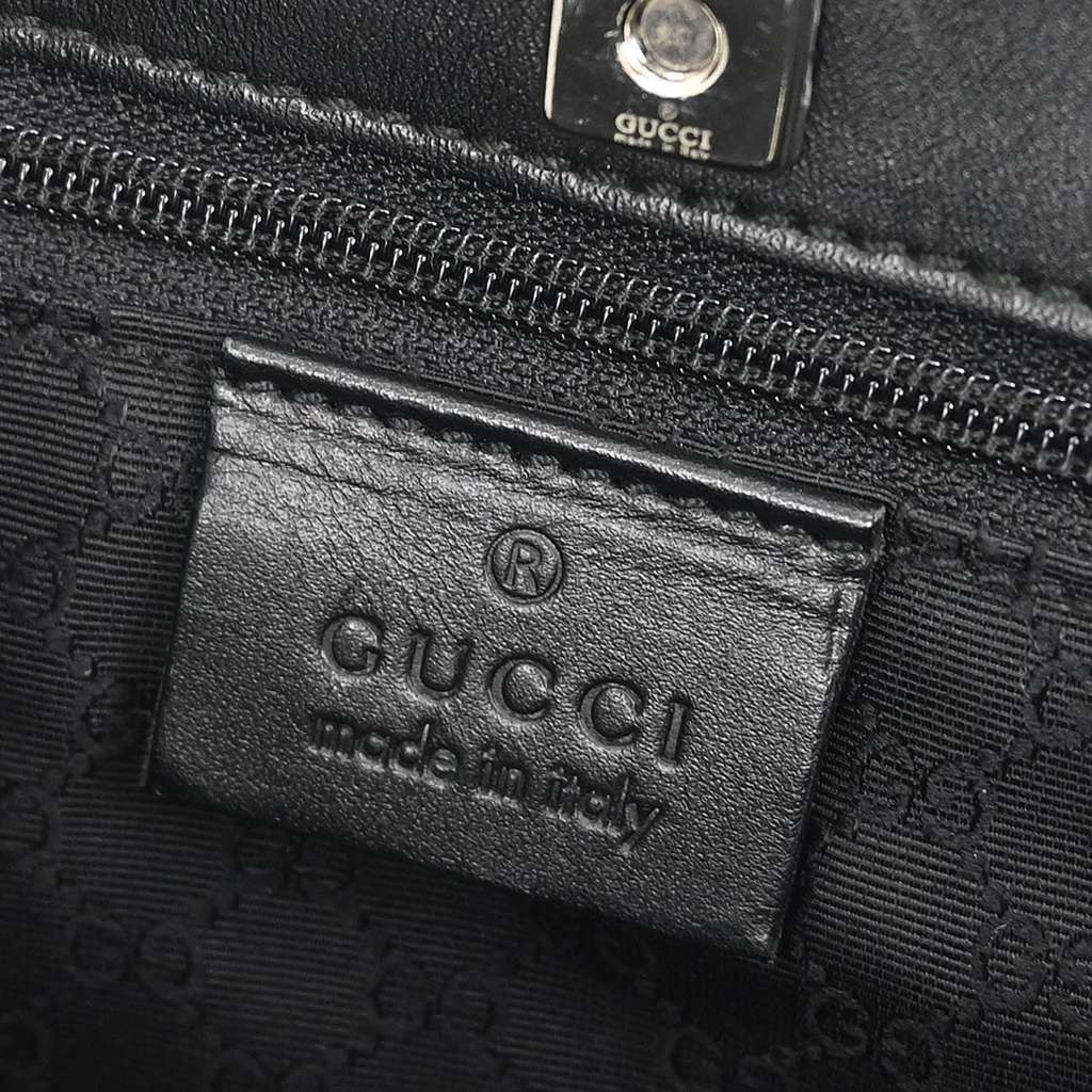 Gucci Web Handbag Black Leather Good condition - Box View