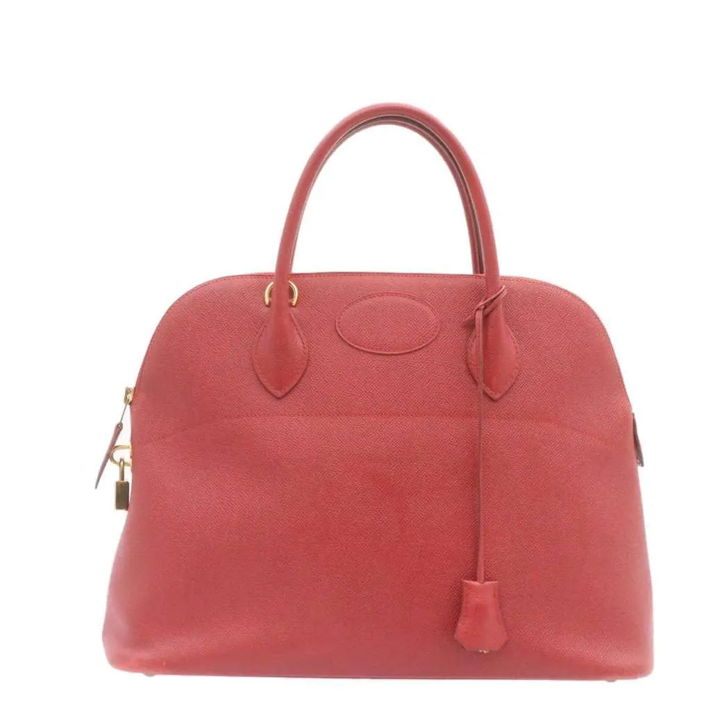Hermès Bolide Bag Red Leather Good - Front View