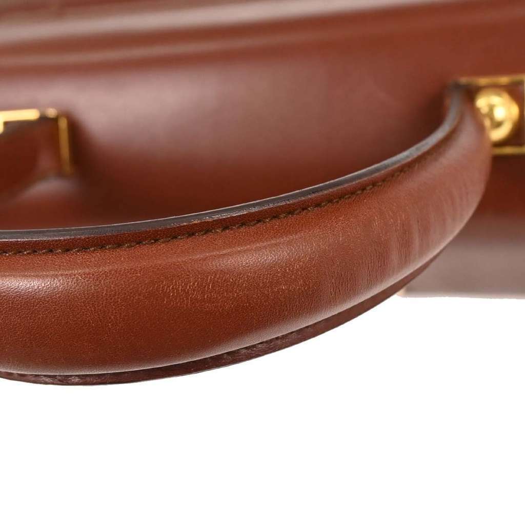 Salvatore Ferragamo Gancini Convertible Top Handle Bag Brown Leather Good condition - Box View