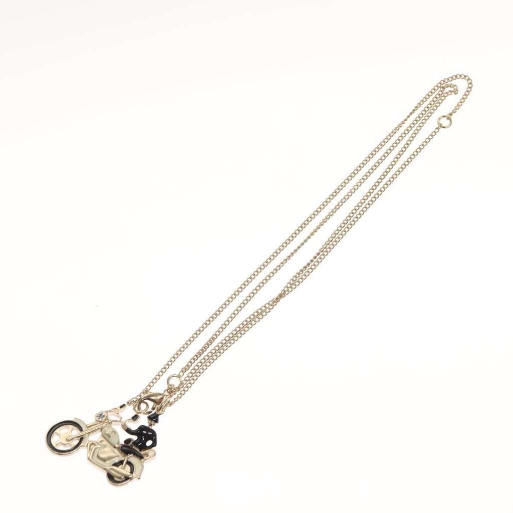 Chanel Coco Rider Pendant Necklace Silver Metal Good condition - Back View