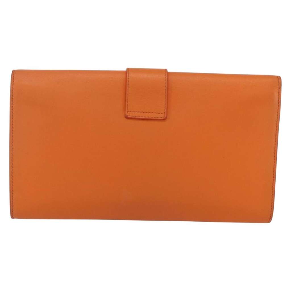 Saint Laurent Chyc Clutch Orange Leather Good condition - Back View