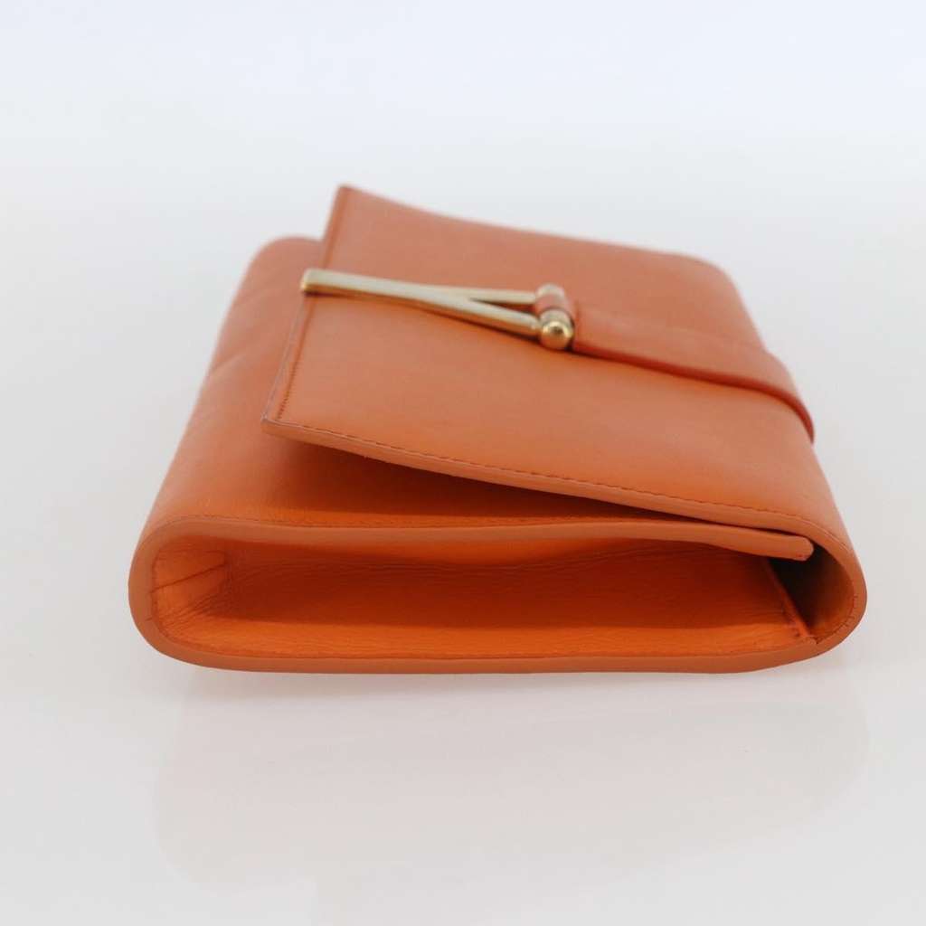 Saint Laurent Chyc Clutch Orange Leather Good condition - Model View