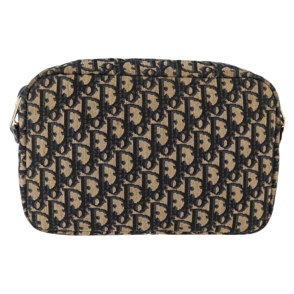 Christian Dior Vintage Trotter Crossbody Bag Navy Canvas Good condition - Back View
