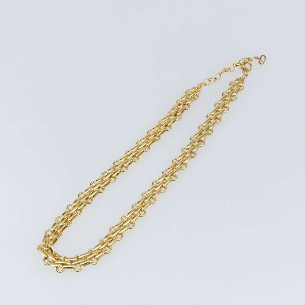 Christian Dior Vintage CD Clasp Chain Necklace Gold Metal Good condition - Back View
