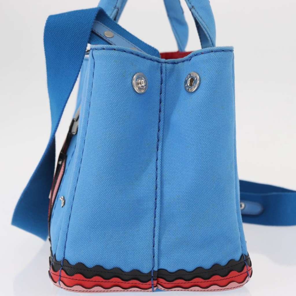 Prada Canapa Convertible Tote Blue Canvas Good condition - Inside View