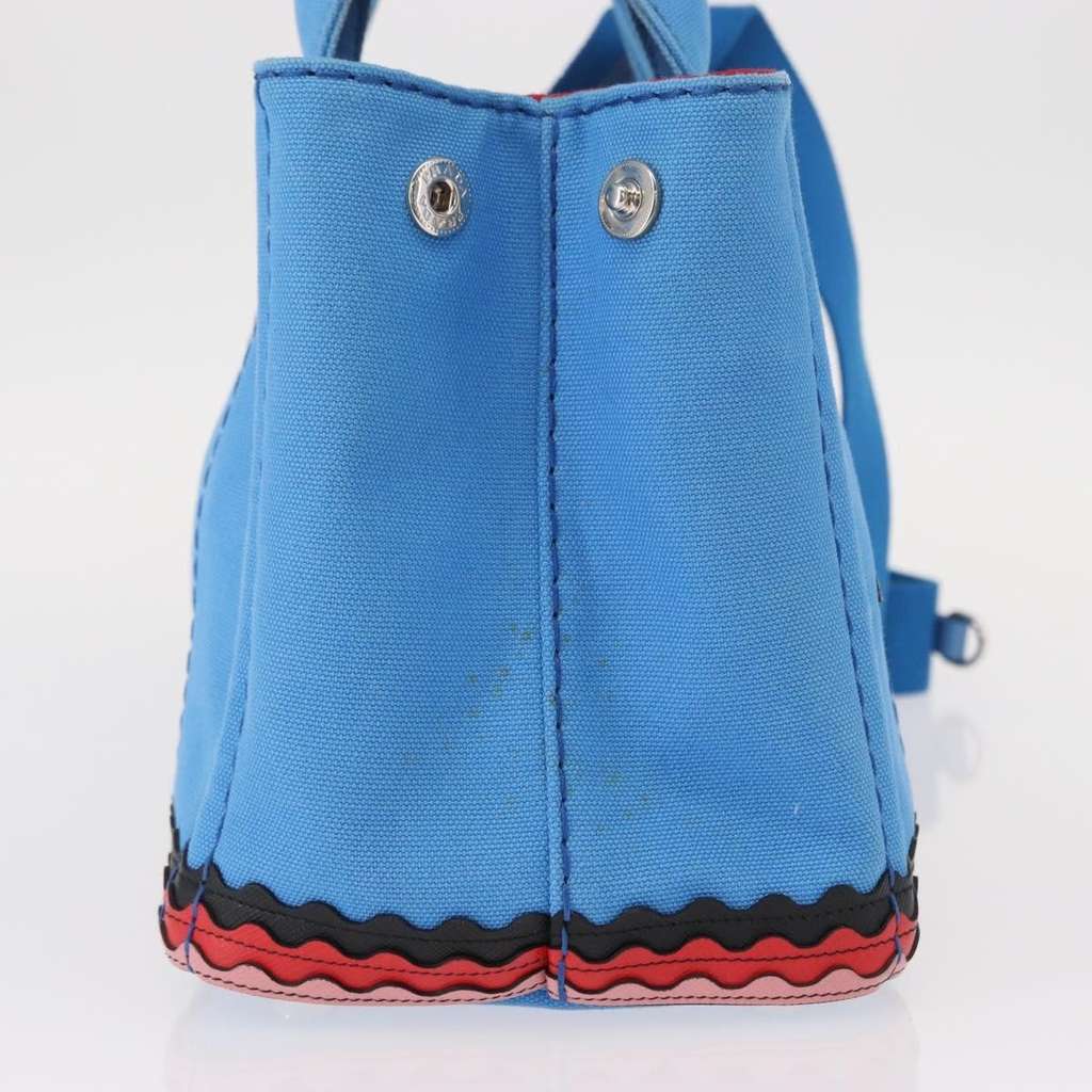 Prada Canapa Convertible Tote Blue Canvas Good condition - Model View