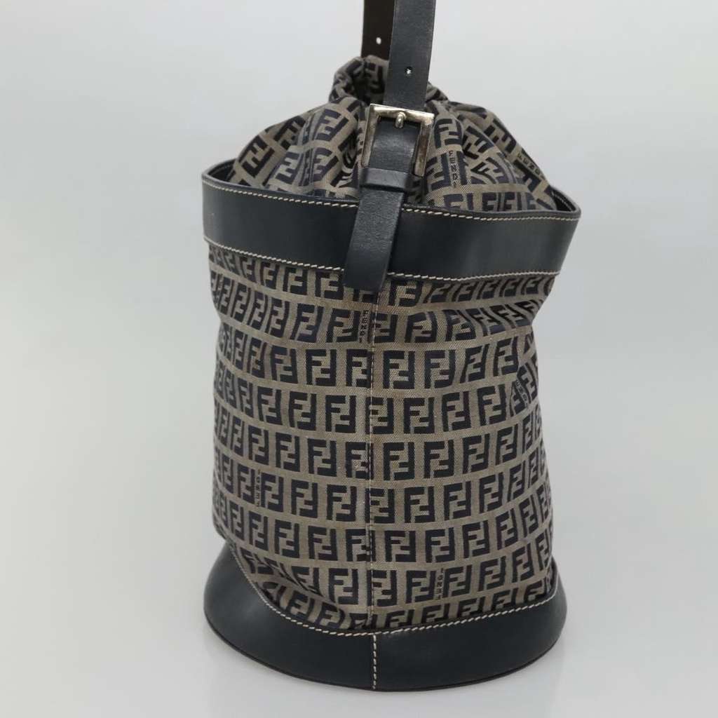 Fendi FF Logo Mon Tresor Bucket Bag Navy Canvas Good condition - Inside View