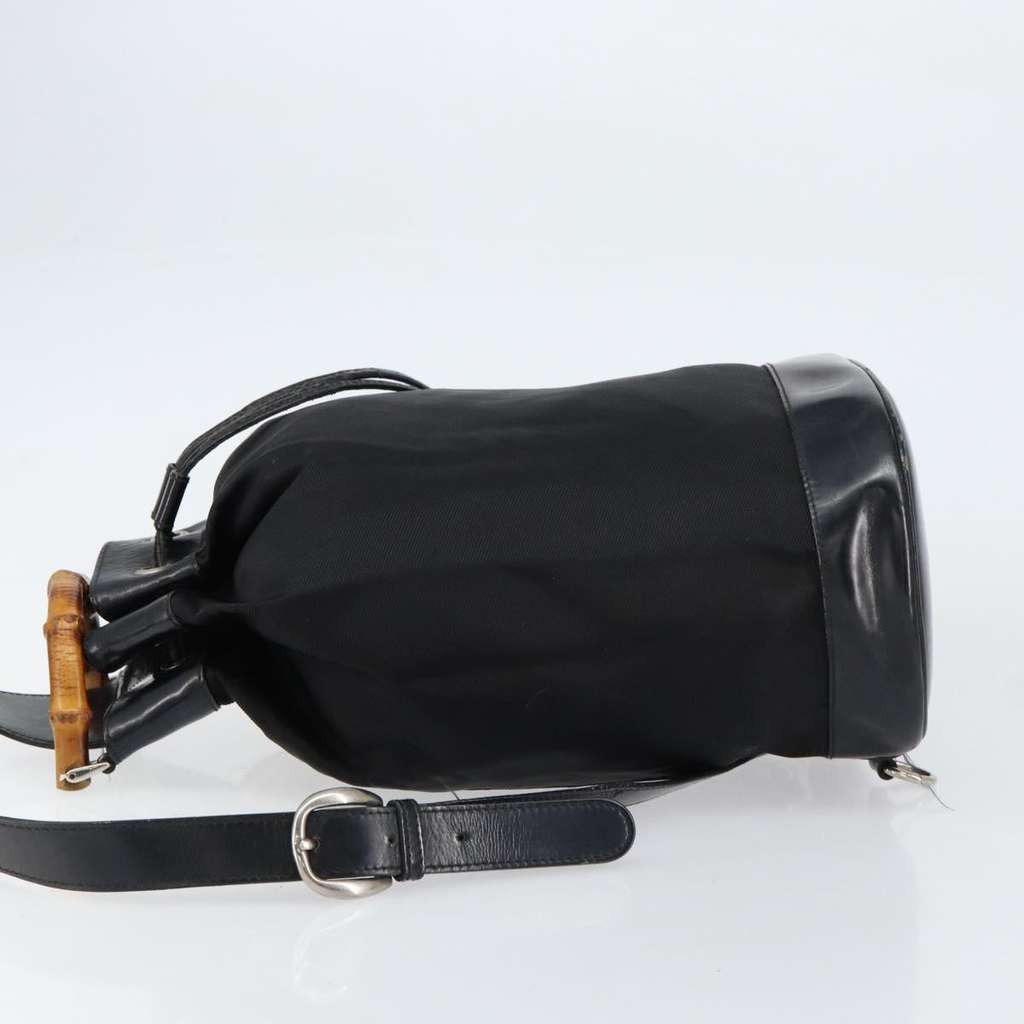 Gucci Vintage Bamboo Sling Backpack Black Good condition - Model View