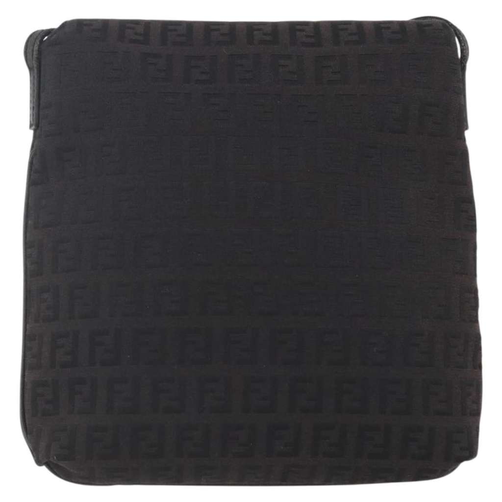 Fendi Vintage Flap Crossbody Bag Brown Canvas Good condition - Back View