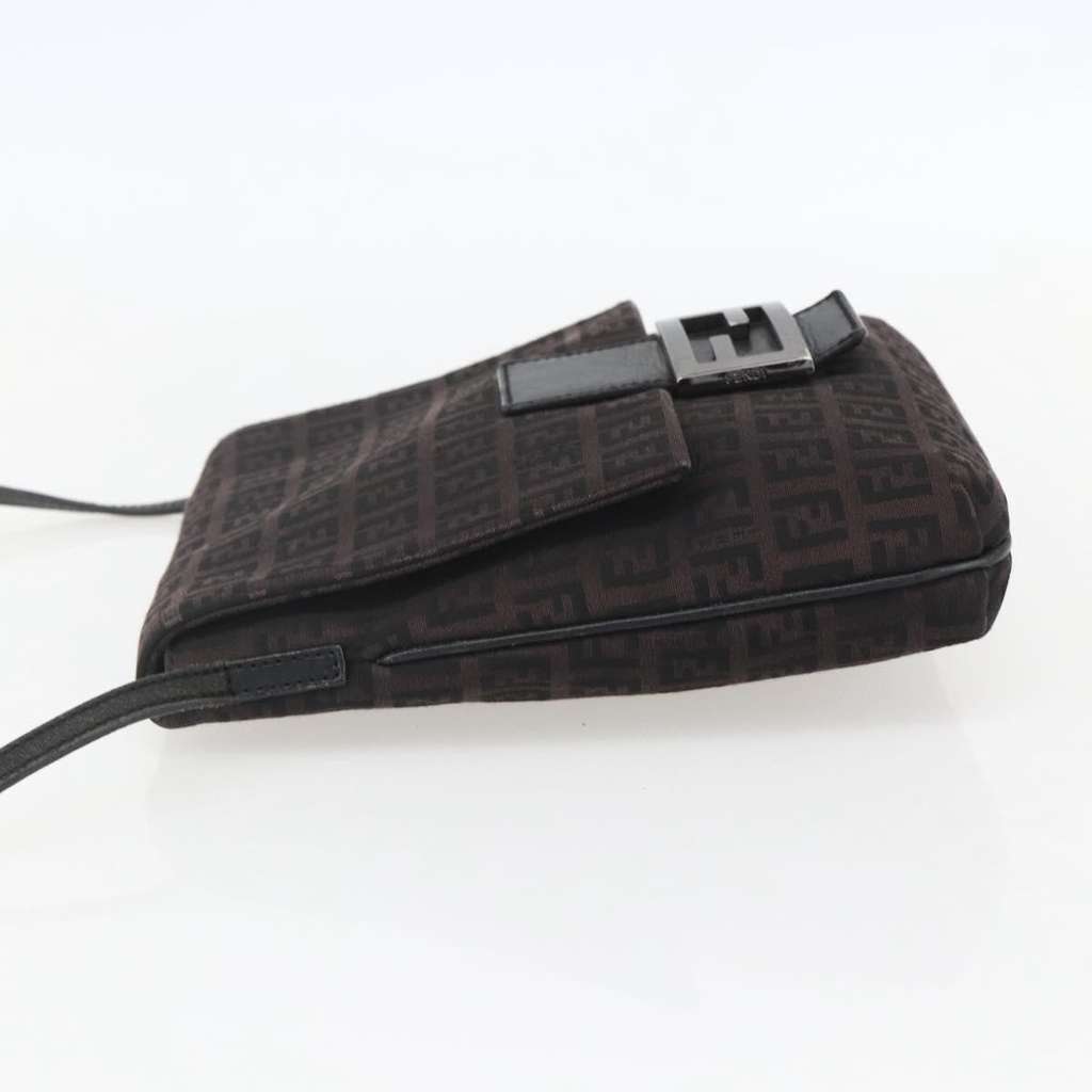 Fendi Vintage Flap Crossbody Bag Brown Canvas Good condition - Inside View