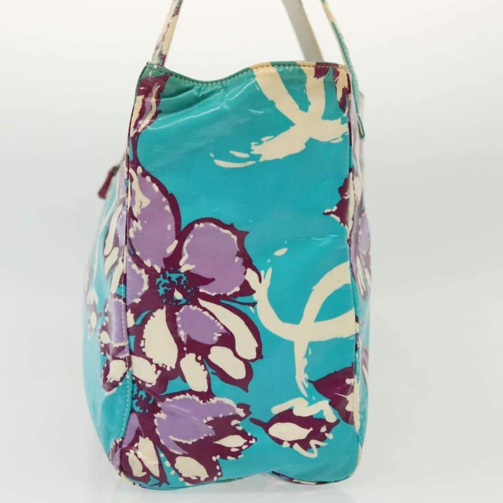 Chanel Vintage Floral Tote Blue Plastic Good condition - Inside View