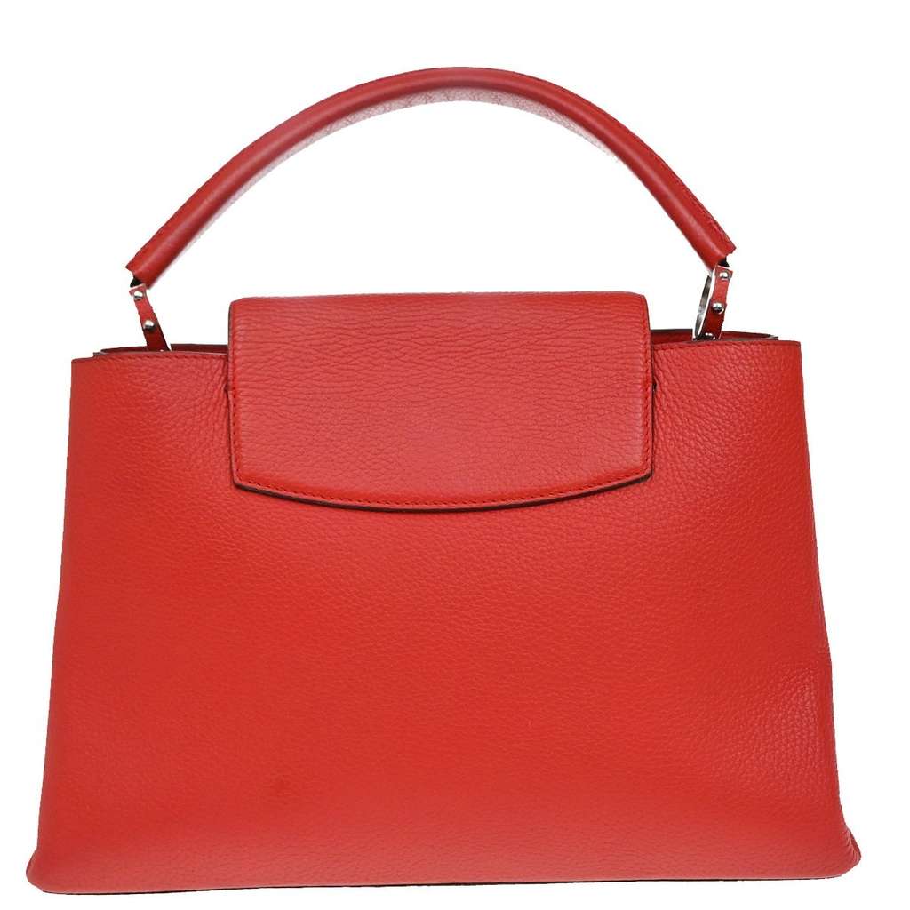 Louis Vuitton Capucines Bag Red Leather Good condition - Back View