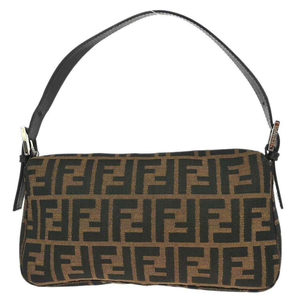 Fendi Baguette Bag Brown Canvas Good condition - Back View