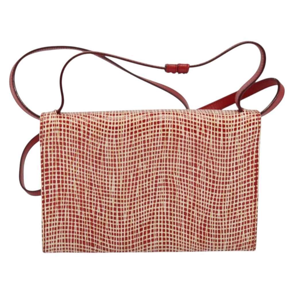 Salvatore Ferragamo Gancini Shoulder Bag Red Leather Good condition - Back View