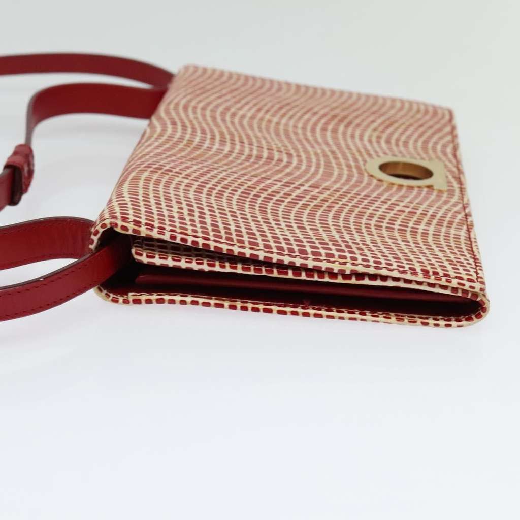 Salvatore Ferragamo Gancini Shoulder Bag Red Leather Good condition - Inside View