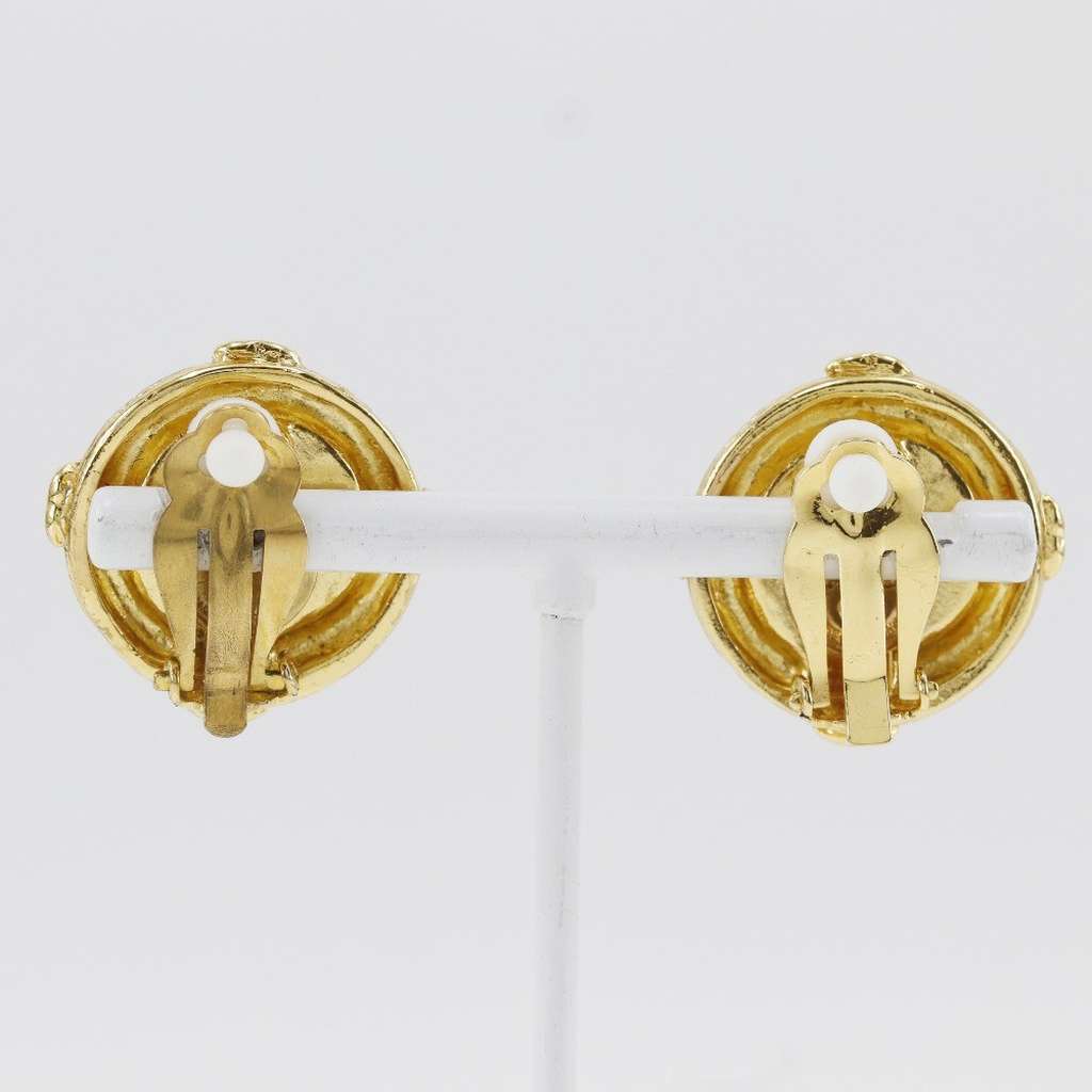 Chanel Vintage CC Clip-On Earrings Gold Good condition - Back View