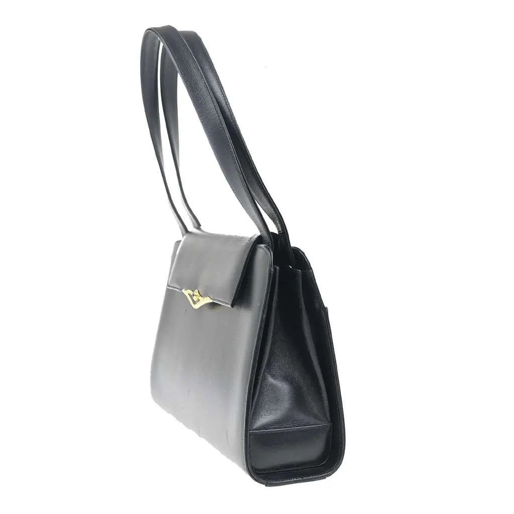 Cartier Vintage Shoulder Bag Navy Leather Good - Inside View
