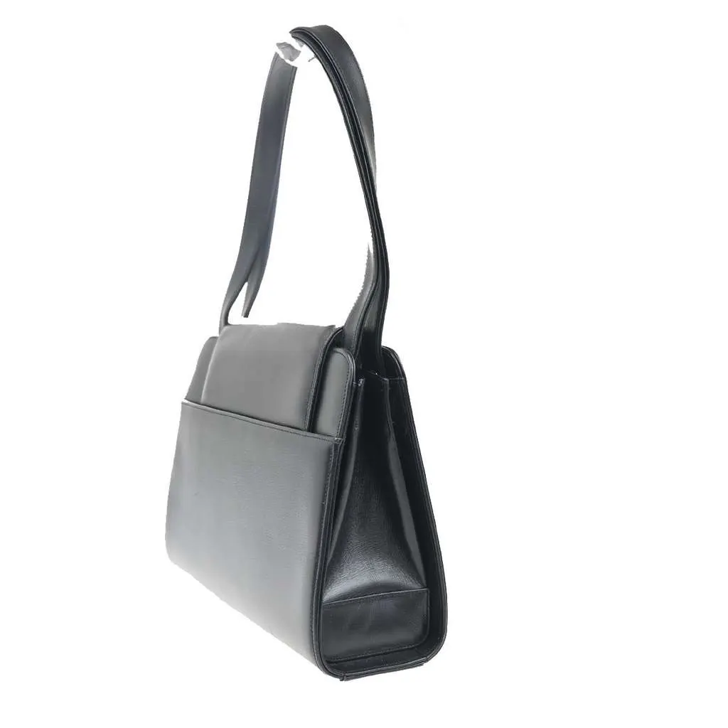 Cartier Vintage Shoulder Bag Navy Leather Good - Model View