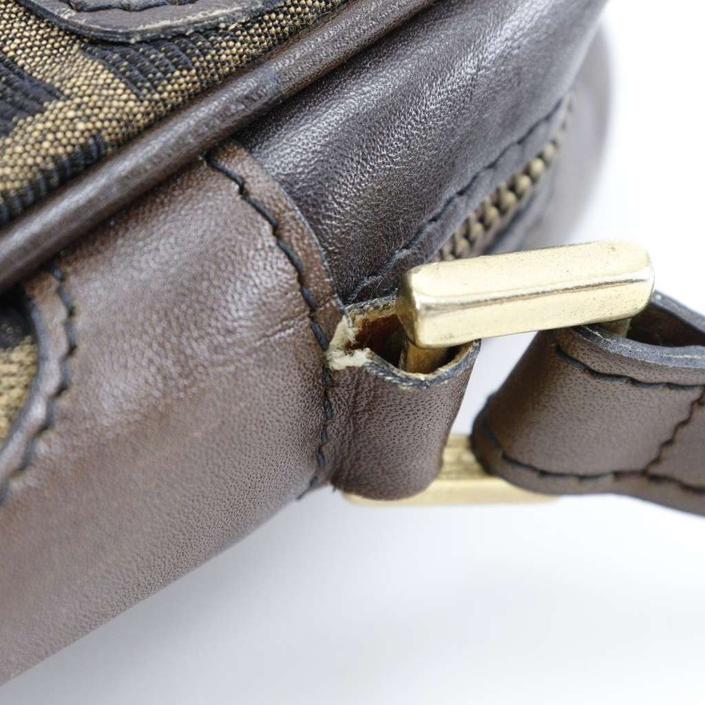 Fendi Logo Zucca Shoulder Bag Brown Canvas Good condition - Box View