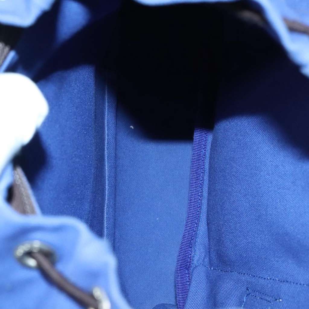 Prada Logo Backpack Blue Canvas Good condition - Box View