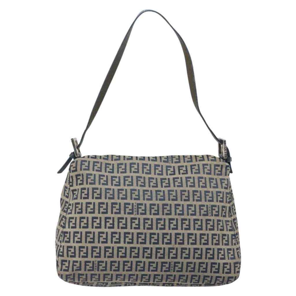 Fendi Mamma Baguette Navy Canvas Good condition - Back View
