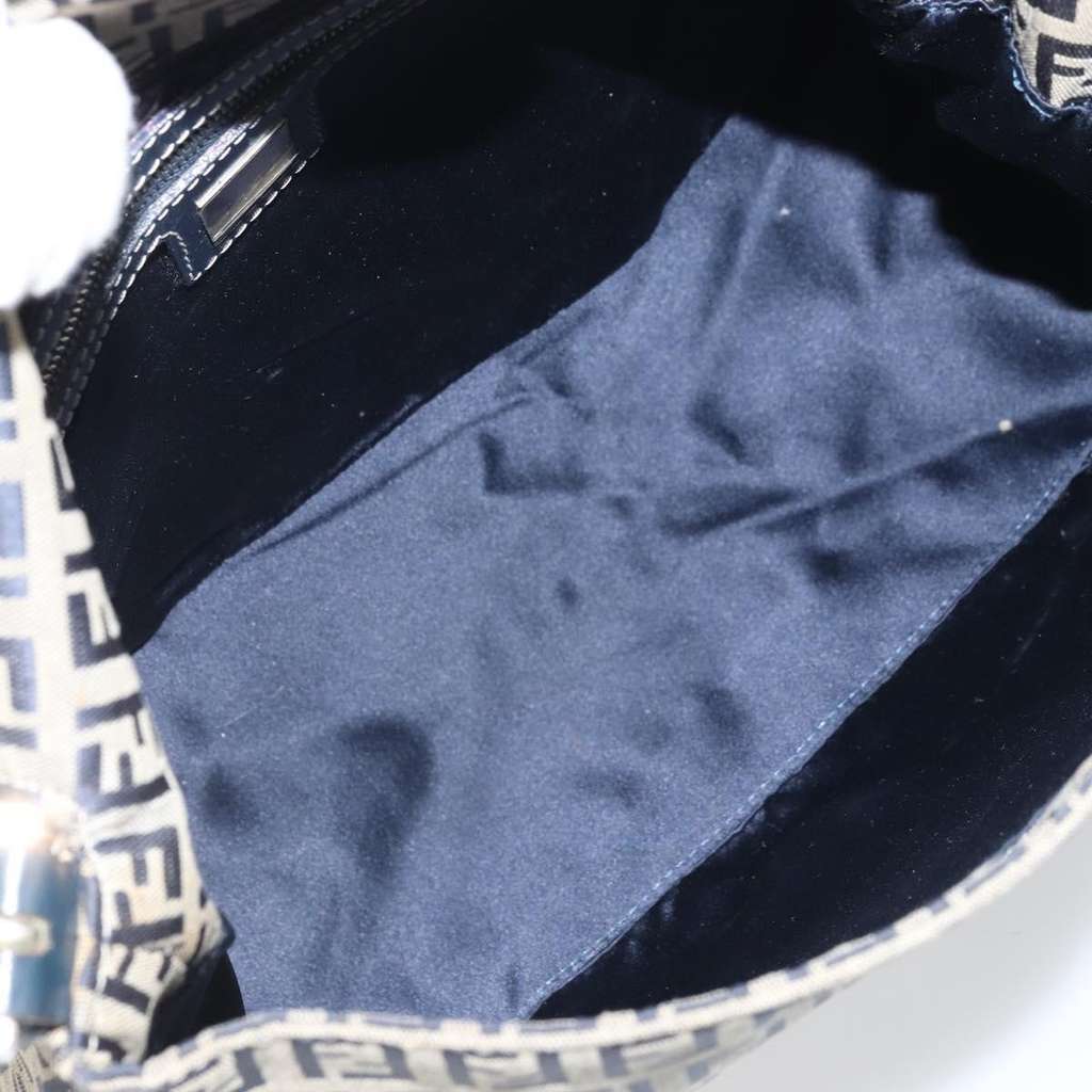 Fendi Mamma Baguette Navy Canvas Good condition - Box View