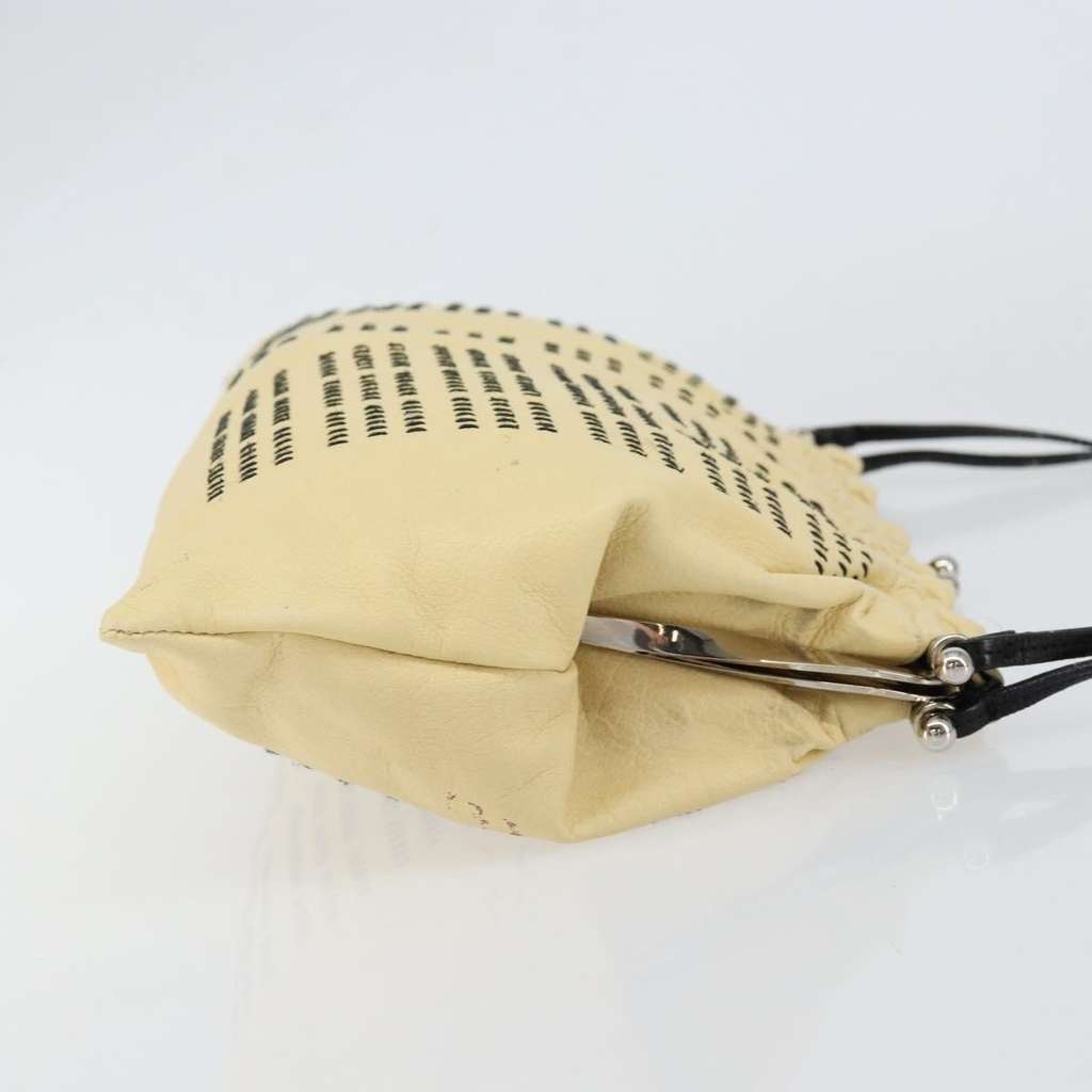 Miu Miu Kisslock Frame Top Handle Bag Beige Leather Good condition - Inside View