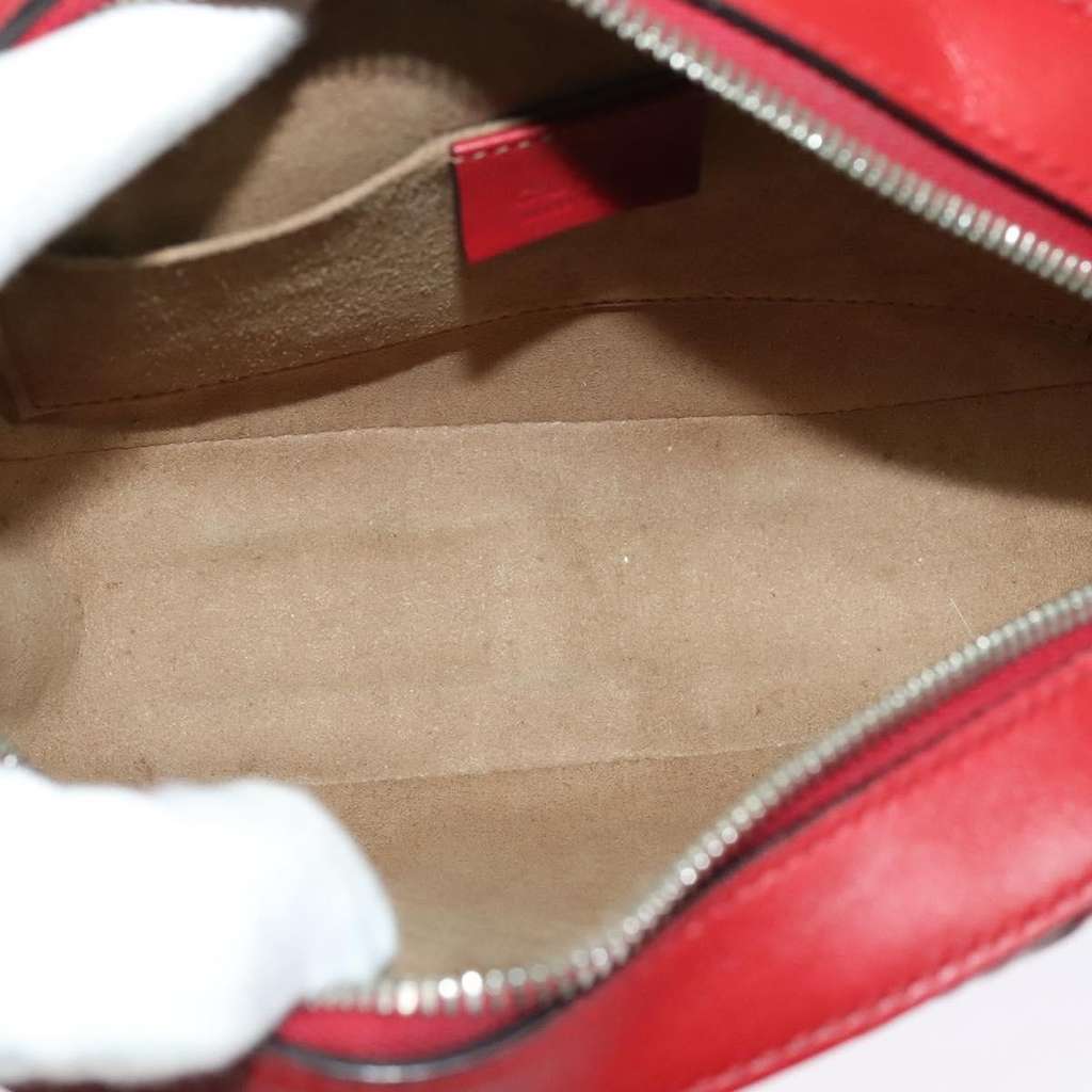 Gucci Chain Crossbody Bag Red Leather Good condition - Box View