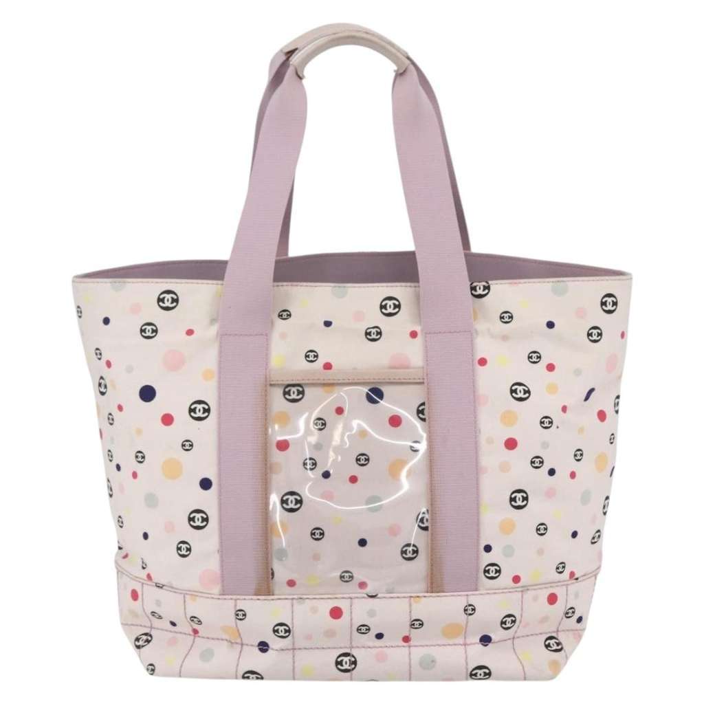 Chanel Vintage Tote Pink Canvas Fair condition - Back View