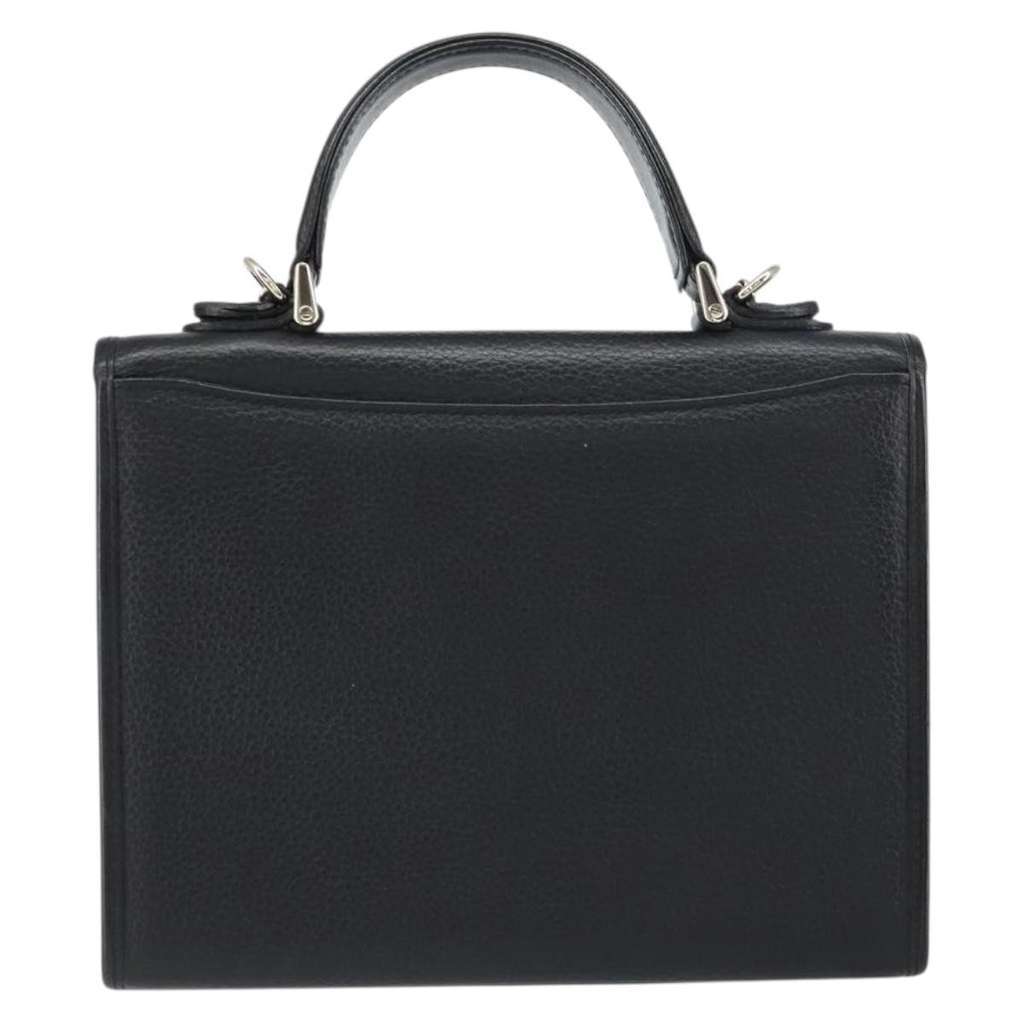 Burberry Vintage Handbag Black Leather Good condition - Back View