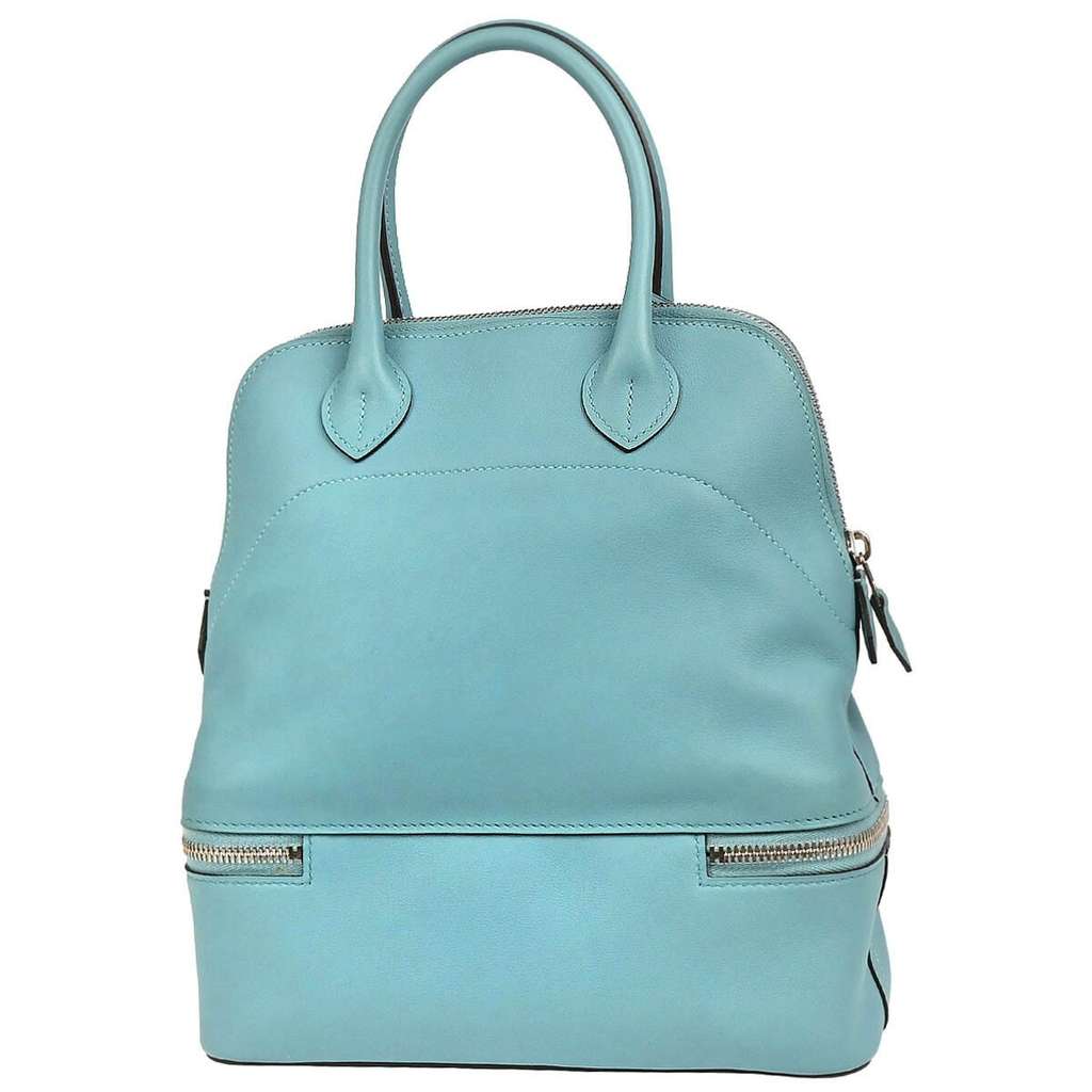 Hermès Bolide Secret Bag Blue Leather Good condition - Back View