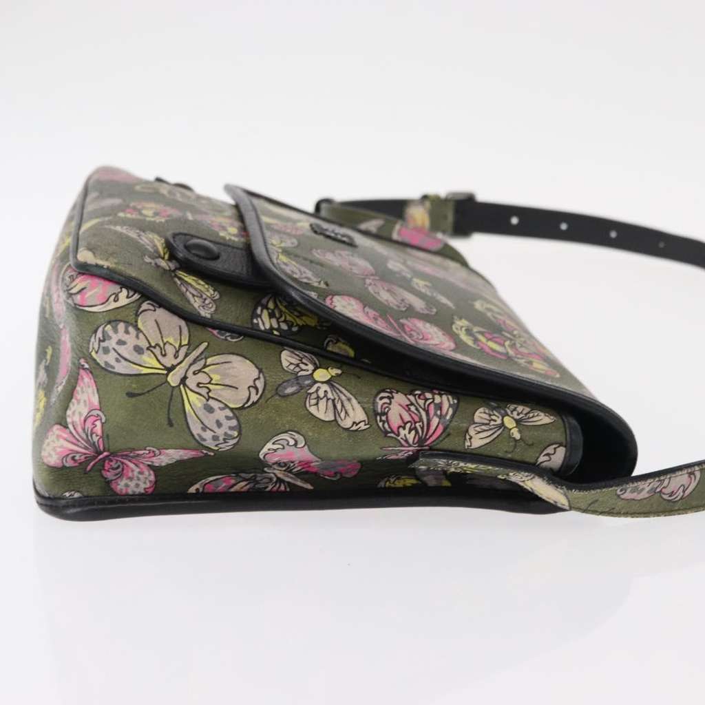 Loewe Anagram Shoulder Bag Green Leather Good condition - Inside View