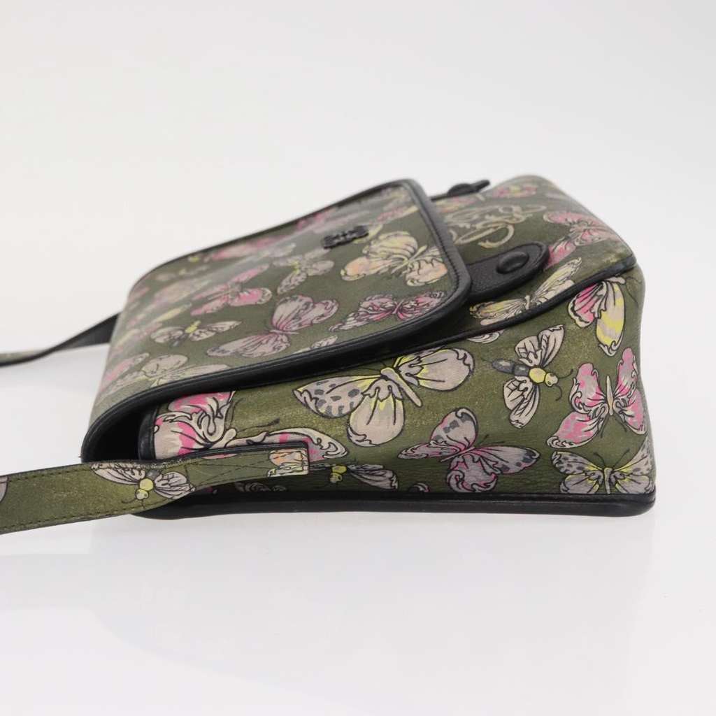 Loewe Anagram Shoulder Bag Green Leather Good condition - Model View