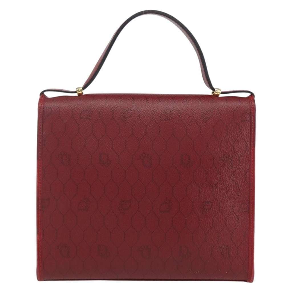 Christian Dior Vintage Honeycomb Handbag Red Canvas Fair condition - Back View