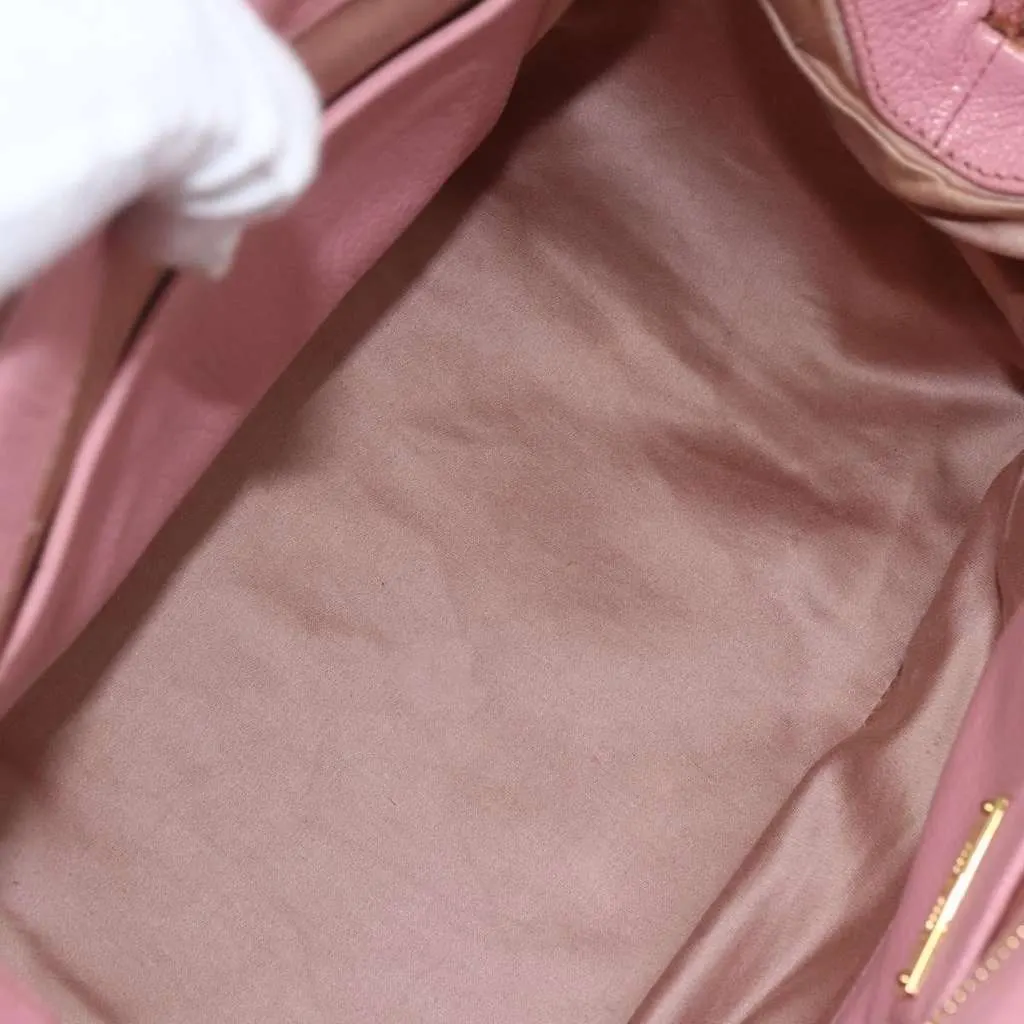 Miu Miu Madras Bowler Bag Pink Leather Good - Box View