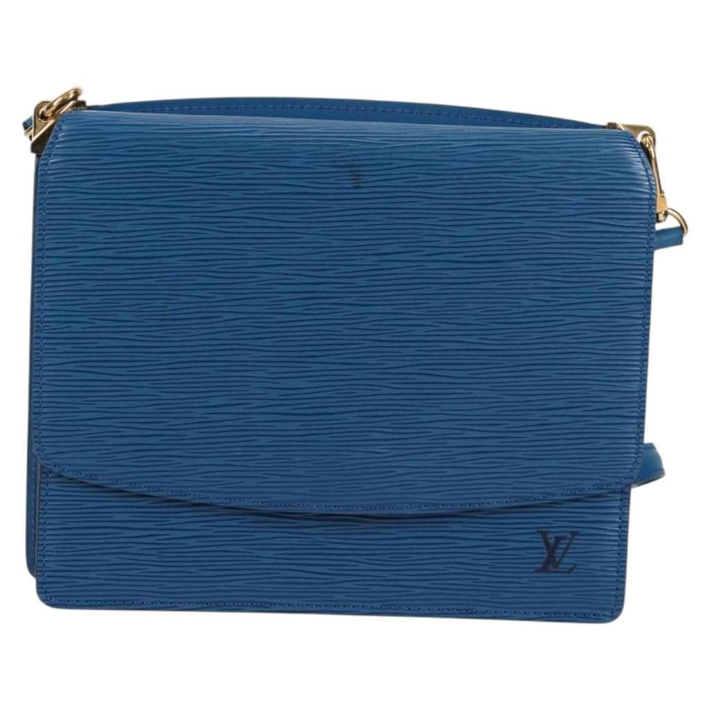 Louis Vuitton Grenelle Shoulder Bag Blue Leather Good condition - Back View