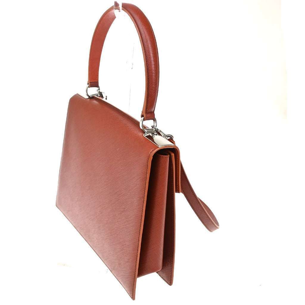 Salvatore Ferragamo Double Gancini Top Handle Bag Brown Leather Good condition - Model View