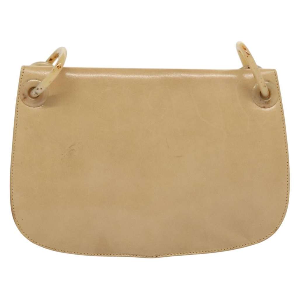 Prada Madras Shoulder Bag Beige Leather Good condition - Back View