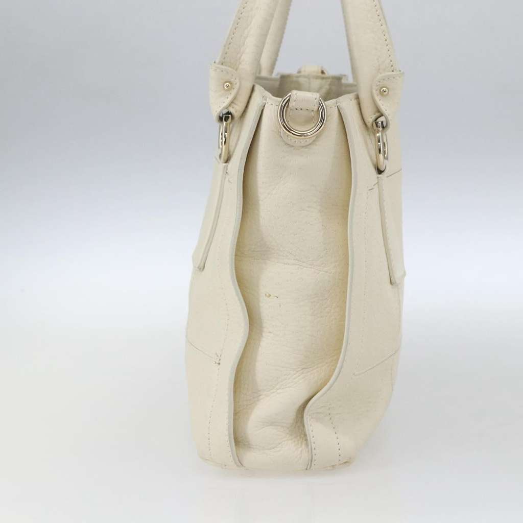 Salvatore Ferragamo Gancini handbag White Leather Good condition - Model View