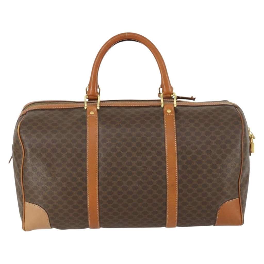 Celine Vintage Macadam Boston bag Brown Canvas Good condition - Back View