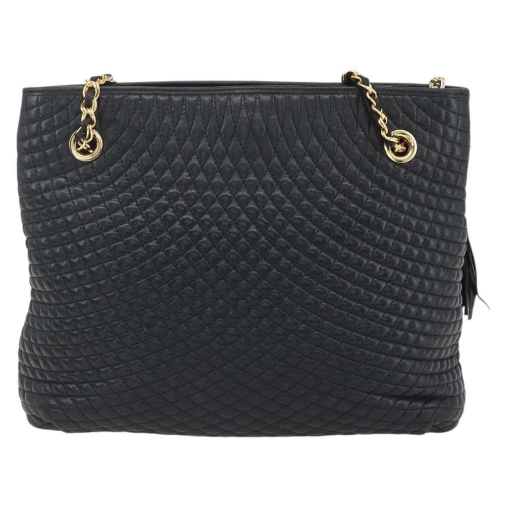 Bally Vintage Tote Bag Black Leather Fair condition - Back View